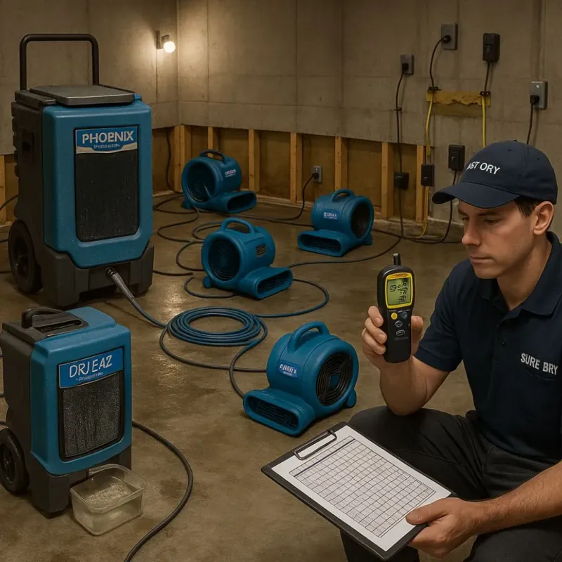 Structural Drying and Dehumidification process in Jackson County, MN